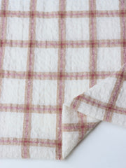 Load image into Gallery viewer, Ivory & Mauve Plaid Cotton Double Gauze | Designer Deadstock
