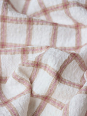 Load image into Gallery viewer, Ivory & Mauve Plaid Cotton Double Gauze | Designer Deadstock