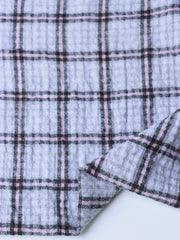 Load image into Gallery viewer, Gray & Pink Plaid Cotton Double Gauze | Designer Deadstock