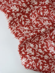 Load image into Gallery viewer, Scrolling Floral on Rust Hemp Tencel