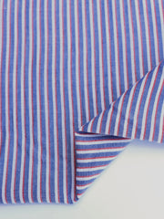Load image into Gallery viewer, Blue/White/Red Cotton Chambray Shirting