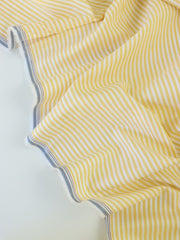 Load image into Gallery viewer, Butter & White Mini Stripe Cotton Shirting | Designer Deadstock