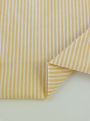 Load image into Gallery viewer, Butter & White Mini Stripe Cotton Shirting | Designer Deadstock
