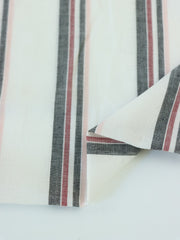 Load image into Gallery viewer, Ivory/Black/Burgundy/Pink Stripe Cotton Shirting | Designer Deadstock