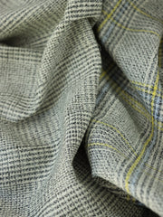 Load image into Gallery viewer, Yellow/Powder Blue/Black/Ivory Yarn Dyed Hemp & Organic Cotton Plaid