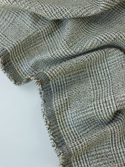 Load image into Gallery viewer, Black & Ivory Yarn Dyed Hemp & Organic Cotton Plaid