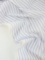 Load image into Gallery viewer, White/Baby Blue/Orange Stripe Cotton Shirting | Designer Deadstock