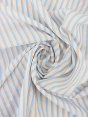 Load image into Gallery viewer, White/Baby Blue/Orange Stripe Cotton Shirting | Designer Deadstock