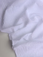 Load image into Gallery viewer, White Embroidered Cotton Slub Lawn