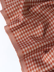 Load image into Gallery viewer, Rust & Beige 1/4" Gingham Yarn Dyed Jacquard Knit