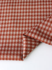 Load image into Gallery viewer, Rust & Beige 1/4" Gingham Yarn Dyed Jacquard Knit