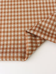 Load image into Gallery viewer, Toffee & Beige 1/4" Gingham Yarn Dyed Jacquard Knit