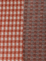 Load image into Gallery viewer, Rust & Beige 1/4" Gingham Yarn Dyed Jacquard Knit