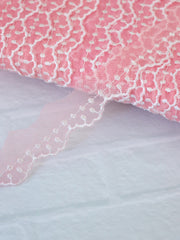Load image into Gallery viewer, 10YDS Pink 1" Wide Embroidered Lace Trim
