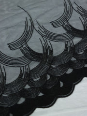 Load image into Gallery viewer, 5YDS Black 9.5" Wide Embroidered Lace Trim