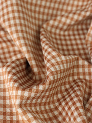 Load image into Gallery viewer, Toffee & Beige 1/4" Gingham Yarn Dyed Jacquard Knit