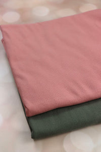 Dusty Olive Cotton Spandex 2x1 Rib Knit