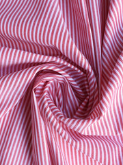 Load image into Gallery viewer, Red & White Mini Stripe Cotton Shirting | Designer Deadstock