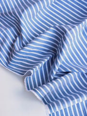 Load image into Gallery viewer, Denim & Ivory Stripe Cotton Shirting | Designer Deadstock