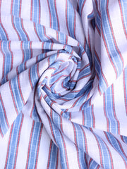 Load image into Gallery viewer, Red/White/Blue Textured Vertical Stripe Rayon | Designer Deadstock