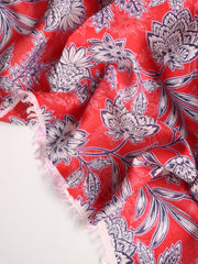 Load image into Gallery viewer, Red Floral Cotton Organza | Designer Deadstock