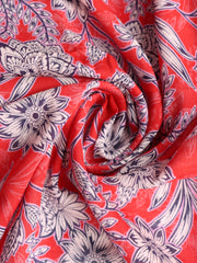 Load image into Gallery viewer, Red Floral Cotton Organza | Designer Deadstock