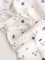 Load image into Gallery viewer, Flawed Navy Diamonds on White Cotton Double Gauze | Designer Deadstock