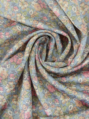 Load image into Gallery viewer, Dusty Blue/Pink/Apricot Mini Floral Satin