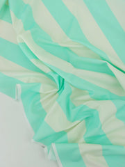 Load image into Gallery viewer, Mint & Ivory 1 ⁵⁄₁₆" Vertical Stripe Swim Tricot | Italian Designer Deadstock | By The Half Yard