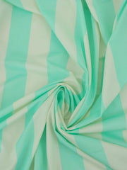 Load image into Gallery viewer, Mint & Ivory 1 ⁵⁄₁₆" Vertical Stripe Swim Tricot | Italian Designer Deadstock | By The Half Yard