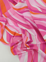 Load image into Gallery viewer, Pinks Groovy Waves Swim Tricot | Italian Designer Deadstock | By The Half Yard