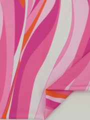 Load image into Gallery viewer, Pinks Groovy Waves Swim Tricot | Italian Designer Deadstock | By The Half Yard