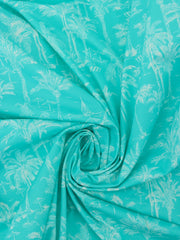 Load image into Gallery viewer, Palm Bay on Aqua Swim Tricot | Italian Designer Deadstock | By The Half Yard