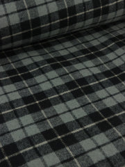 Load image into Gallery viewer, Steel/Black/Charcoal Plaid Melton Double Weave Wool | By The Half Yard