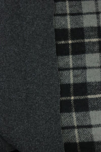 Steel/Black/Charcoal Plaid Melton Double Weave Wool | By The Half Yard