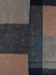 Load image into Gallery viewer, Toasted Almond/Navy/Powder Plaid Melton Double Weave Wool | By The Half Yard
