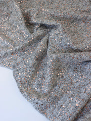 Load image into Gallery viewer, Gray Marl & Rose Gold Flecks Sibley Brushed Sweater Knit