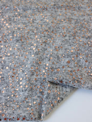 Load image into Gallery viewer, Gray Marl & Rose Gold Flecks Sibley Brushed Sweater Knit