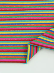 Load image into Gallery viewer, Bright Stripes Lurex Poly Spandex | Designer Deadstock