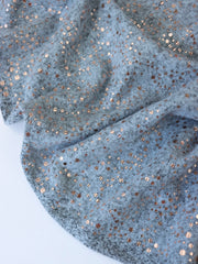 Load image into Gallery viewer, Dusty Blue Marl & Rose Gold Flecks Sibley Brushed Sweater Knit