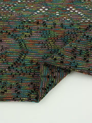 Load image into Gallery viewer, Space Dyed Rainbow Stripe Nylon Spandex Mesh | Designer Deadstock