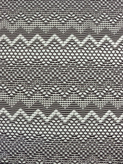 Load image into Gallery viewer, Cocoa & White Zig Zag Crochet Nylon Spandex Mesh | Designer Deadstock