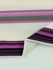 Load image into Gallery viewer, White/Purple/Black Mixed Stripe Nylon Spandex | Designer Deadstock