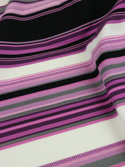 Load image into Gallery viewer, White/Purple/Black Mixed Stripe Nylon Spandex | Designer Deadstock
