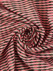 Load image into Gallery viewer, Hot Coral/Dark Taupe/Black/White/Gold Poly Spandex Jacquard | Designer Deadstock