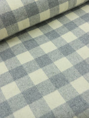 Load image into Gallery viewer, Cream & Gray Check Melton Double Weave Wool | By The Half Yard