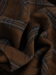 Load image into Gallery viewer, Walnut/Espresso/Sky Blue Melton Double Weave Wool | By The Half Yard