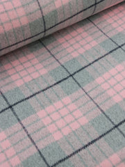 Load image into Gallery viewer, Pink/Gray/Black Plaid Melton Double Weave Wool | By The Half Yard