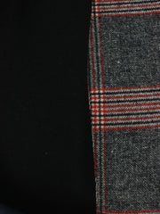 Load image into Gallery viewer, Black/White/Red Plaid Melton Double Weave Wool | By The Half Yard
