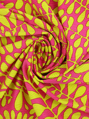 Load image into Gallery viewer, Venus Pink & Lemongrass Sea Dreamer Nylon Spandex | Designer Deadstock